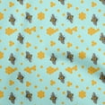 thumbnail image 1 of oneOone Viscose Chiffon Aqua Blue Fabric Honey Bees Diy Clothing Quilting Fabric Print Fabric By Yard 42 Inch Wide, 1 of 4
