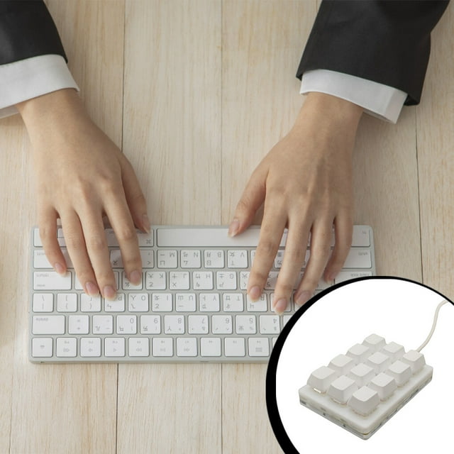 Langgg Keyboard K12 Wire Numpad Multimedia User-Defined Keypad Multifunctional Universal Comfortable Touch Desktop Computer Clear Switch