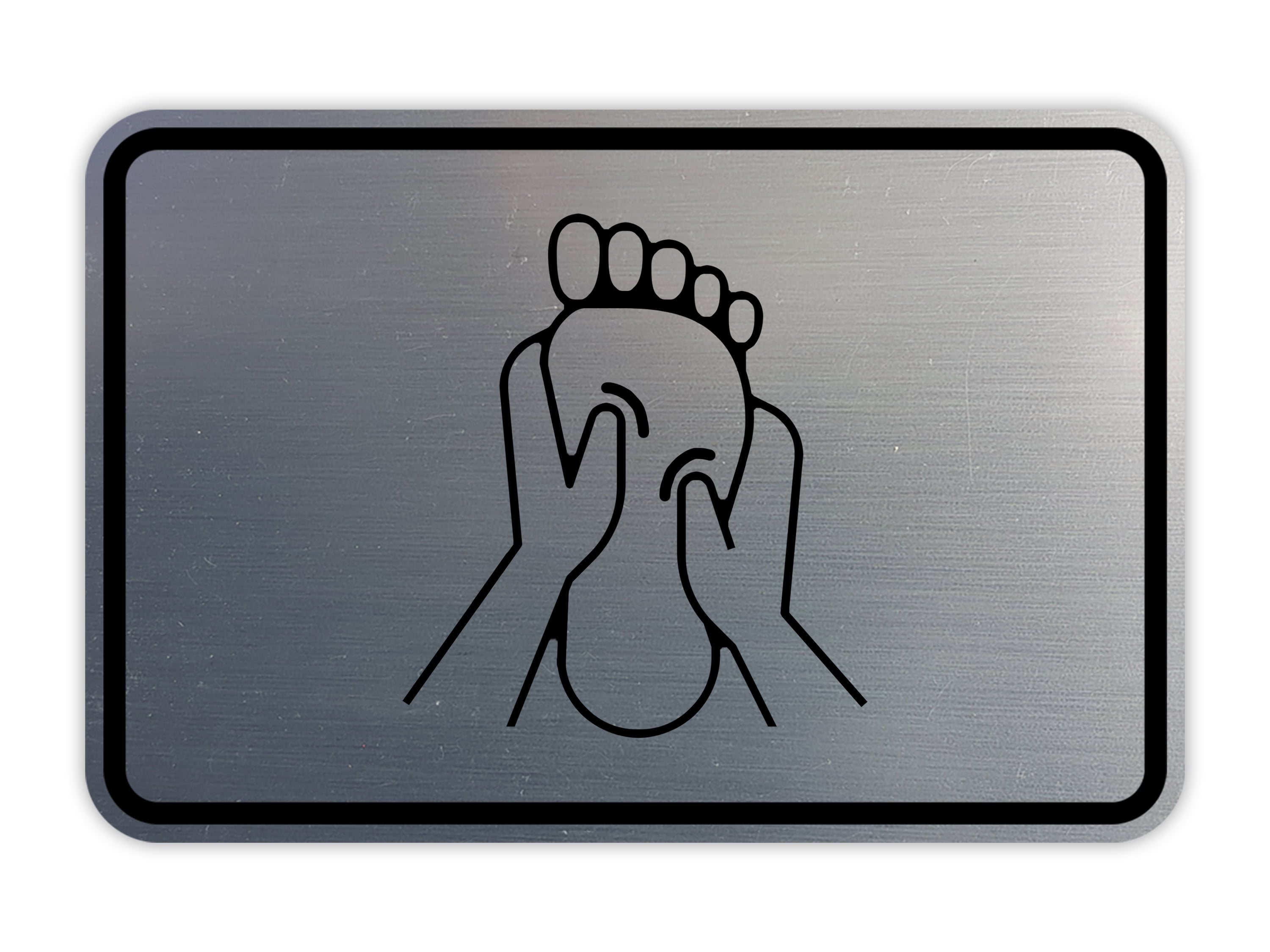 Signs ByLITA Classic Framed Feet Massages Graphic Sign (Brushed Silver ...