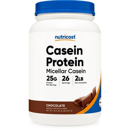 Nutricost Casein Protein Powder 2lb Chocolate - 100% Micellar Casein