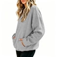 thumbnail image 5 of Jaunzuar Crewneck Sweatshirts Women Solid Color Pullover Sweatshirts Casual Fleece Soft Sweat Shirts with Pockets XL, 5 of 5