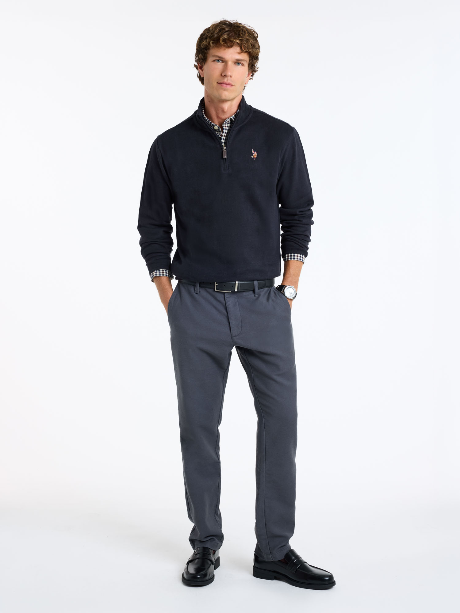 U.S. Polo Assn. Men's Quarter-Zip Mock Neck Pullover photo 5