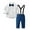 Dark Blue, variant on Godderr 3PCS Kids Baby Boys Clothes Outfits Toddler Dress Shirt Bowknot Tops+ Suspender Pants Gentlemans Outfit Sets （6 Month -12 Years）