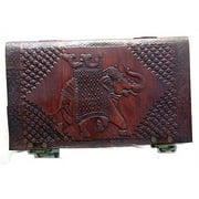 PRASTARA Handmade Large 9" Embossed Leather Journal Elephant Two latches Blank Personal Diary Notebook Journal Gift Office Product Day to Day Calendar