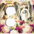 thumbnail image 6 of Metal Light Switch Plate Cover Cute Floral Papillion Couple Gold Crown DOG025, 6 of 15