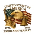 thumbnail image 2 of America 250th Anniversary Eagle Stickers Independence of USA Sticker 1776-2026 American Flag Decal God Bless America Decal for Car Windows B, 2 of 7