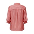 thumbnail image 4 of YTCAMLO Striped Dress Shirts for Women, Casual Loose Fit 3/4 Sleeve Button Down Shirts, Business Office Work Collared Blouses, 4 of 9