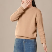 Busydd Girls Sweaters 2-14 Years Unisex Casual Fuzzy Knit Sweaters Solid Color Round Neck Boys Sweaters Comfy Warm Toddler Teen Girl Clothes