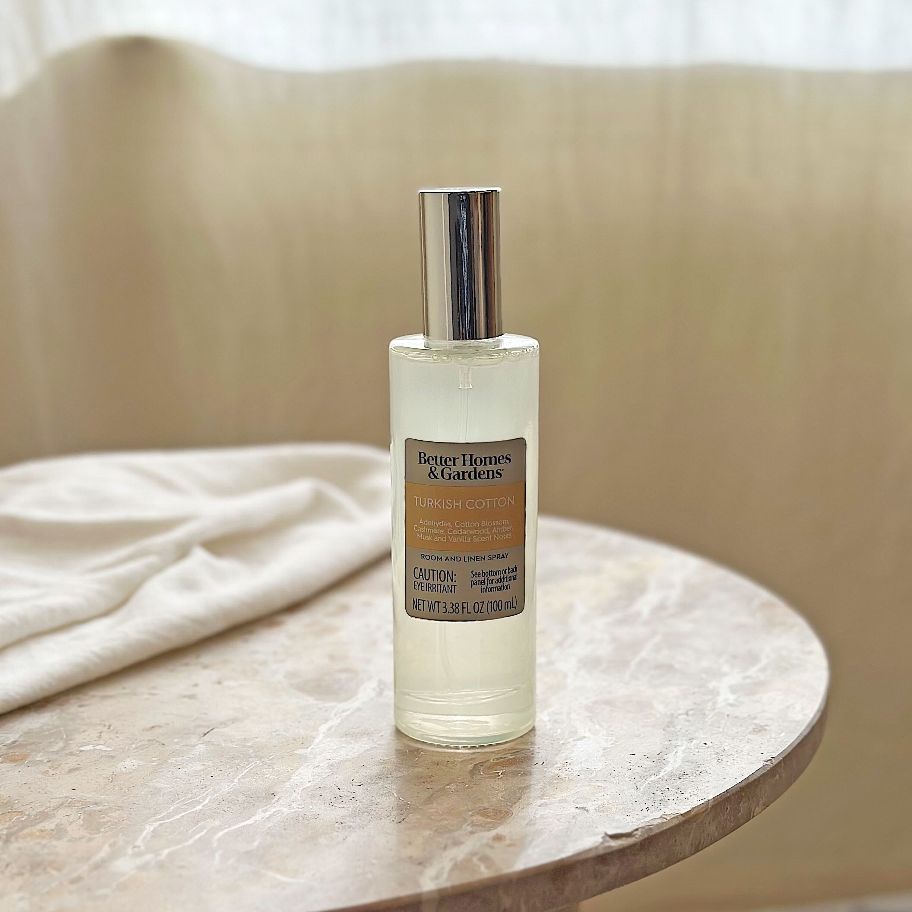 Better Homes and Gardens Turkish Cotton Scented Room and Linen Spray 3.38 Fl Oz (100mL).