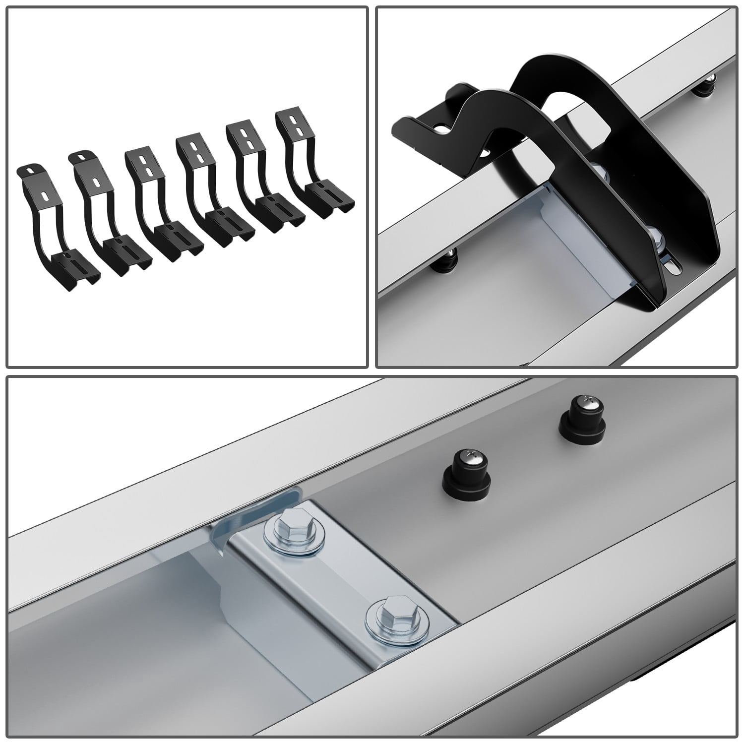 DNA Motoring For 07-21 Toyota Tundra Double/Extended Cab 6.75" Flat Side Step Nerf Bar Running Boards