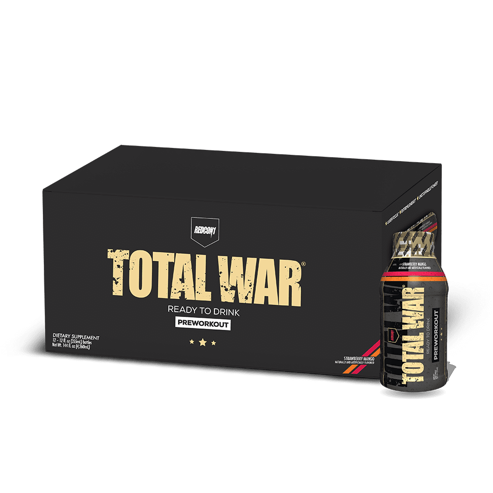 Redcon1 RTD Total War Pre Workout (Ready To Drink), Strawberry Mango
