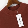 thumbnail image 2 of Pull Sans Manches à Col Montant pour Femmes, Pull Côtelé d'Été Marron 2TG, 2 of 7