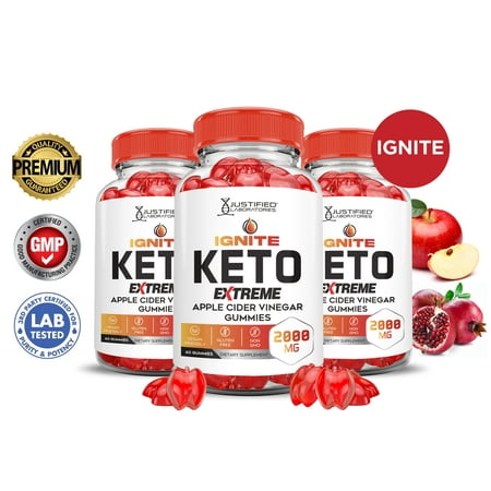 (3 Pack) Ignite Keto Extreme ACV Gummies 2000mg Dietary Supplement 180 Gummys