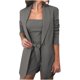 thumbnail image 1 of Conjuntos de trajes de mujer Sólido Cárdigan de manga larga Abrigo Bolsillo Chaleco Pantalones cortos Trajes Odeerbi ODB-2, 1 of 6