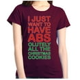 thumbnail image 1 of Shop4Ever Women's I Just Want to have Abs Christmas Cookies Graphic T-Shirt, 1 of 5