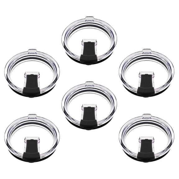 Worgeous Replacement Lid for Water Cup Black AS Plastic Insulated Busy Lifestyle 6Pcs