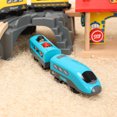 thumbnail image 4 of Shulemin - Tren eléctrico de plástico con transmisión por voz para niños, juguete de regalo para 2 pasajeros, color azul oscuro, 4 of 8