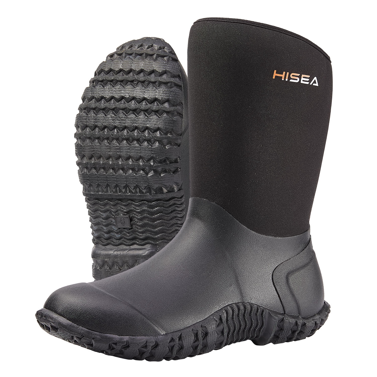 HISEA Flat Rain Shoes for Women Garden Shoes Waterproof Muck Mud Shoes Walking Working Shoes Anti-Slip 