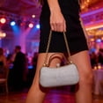 thumbnail image 4 of Bolso de mano de noche para mujer | Bolso con pedrería brillante y correa de cadena | Bolso de mano con cierre metálico para eventos formales, bodas, graduaciones y fiestas, 4 of 6