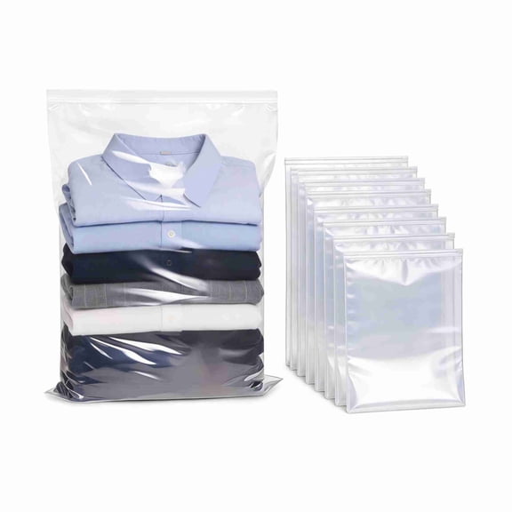 10Pcs Clear Plastic Resealable Zip Bags, 16" x 24" Large Poly Bags with Zip Seal for Travel, Storage, Packaging, Shipping