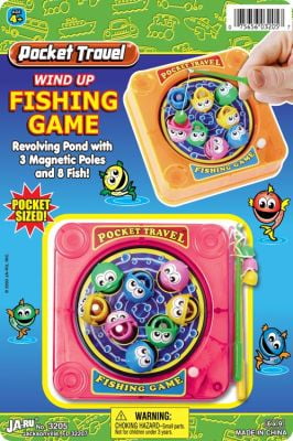 Pocket Travel Wind-Up Magnetic Fishing Game Ja-Ru New Toy Gift Boys/Girls 2~Pack 