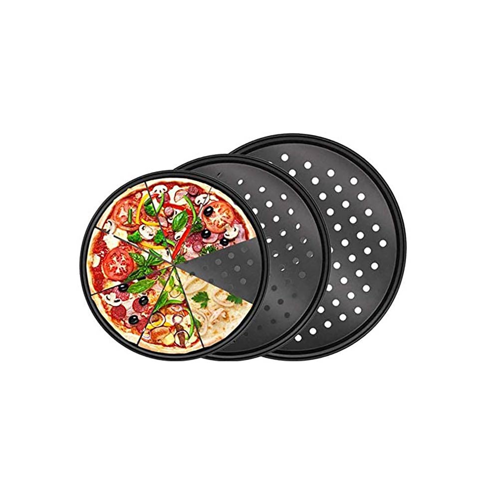 3Pcs Pizza Tray Pizza Pan with Holes NonStick Perforated Pizza Baking