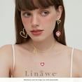 thumbnail image 2 of Linawe Fuchsia Hot Pink Heart Earrings for Women Trendy, Hypoallergenic Stainless Steel Gold Dangle Drop Earrings, Statement Unique Cute Preppy Stuff, Anniversary Valentines Gift, 2 of 6