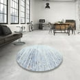 thumbnail image 3 of Ahgly Company Indoor Square Contemporary Light Steel Blue Abstract Area Rugs, 5' Square, 3 of 6