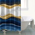 thumbnail image 4 of Blue Marble Gold Wave Pattern Shower Curtain 84"x72" ,Bathroom Decorative Shower Curtains Set with 12 Hooks,Modern Waterproof Washable Shower Curtain, 4 of 6