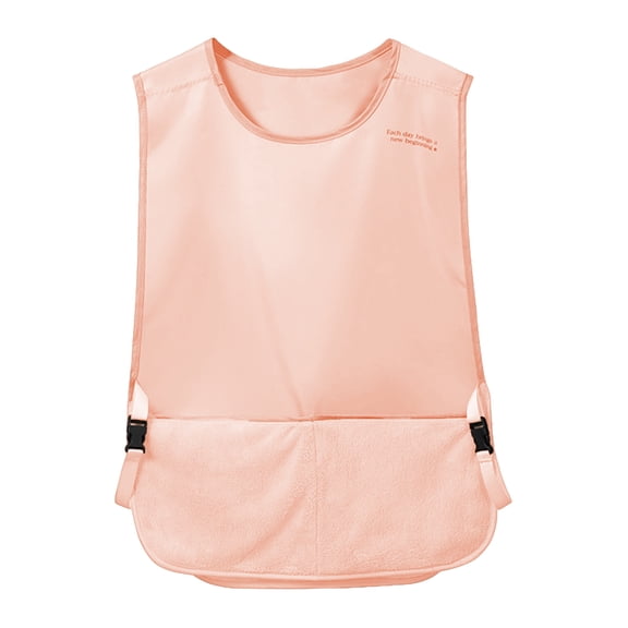 OIUR Vest Style Apron for Women Kitchen Cooking Smock with Handy Wipe And Pockets Sleeveless Cooking Apron for Home Painting BBQ Hosting