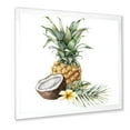 thumbnail image 2 of Designart 'Pineapple With Plumeria Coconut and Palm Leaves' Traditional Framed Art Print, 2 of 4