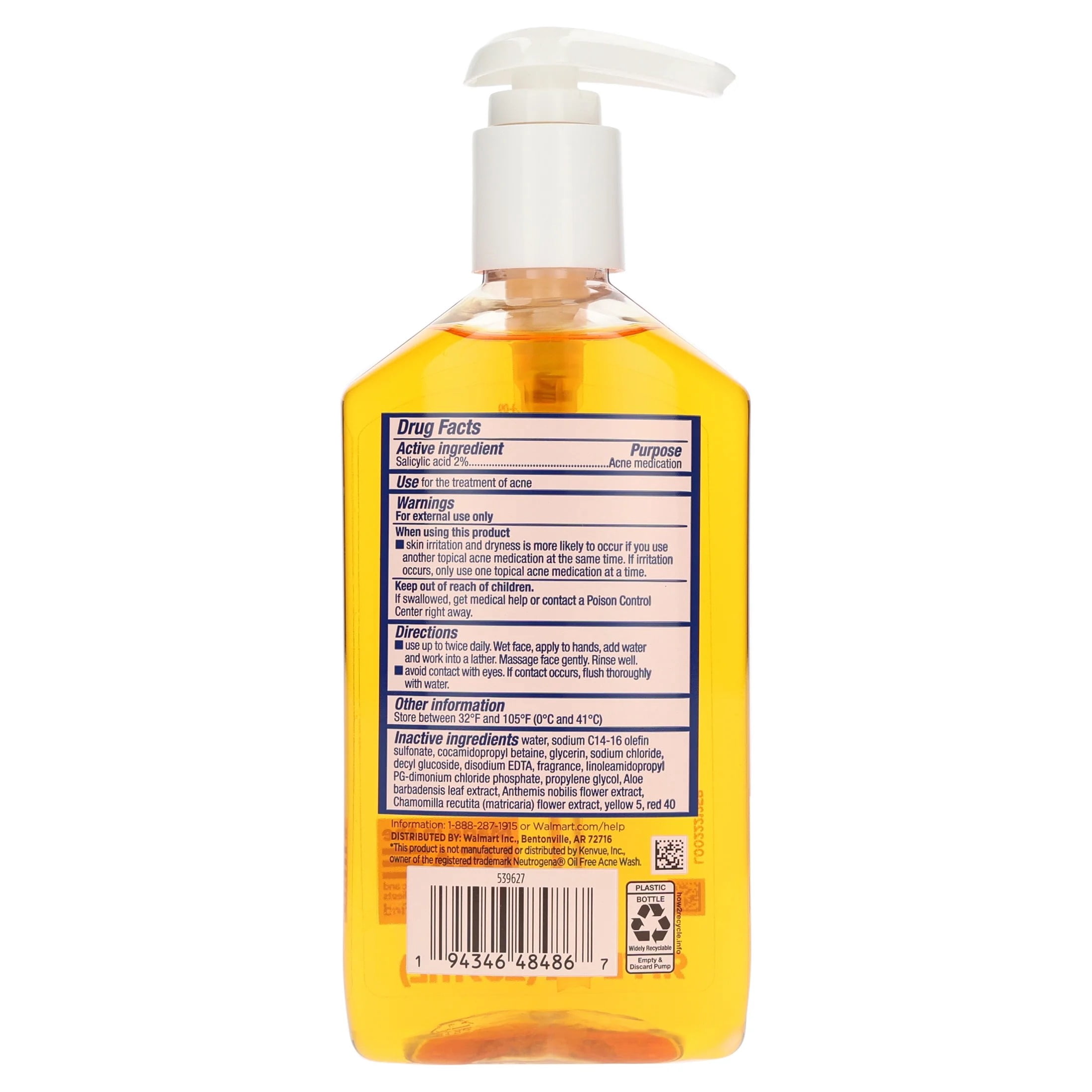 Equate Acne Wash Salicylic Acid Treatment, 9.1 fl oz