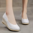 thumbnail image 2 of Dakaela Espadrilles Wedge Slip on Shoes for Women Canvas Platform Dress Shoes Business Casual Loafers, 2 of 8
