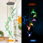 Wind Chimes, Solar Hummingbird Wind Chimes Waterproof Outdoor Lights Color Changing LED for Party Night Garden Birthday Gifts
