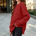 thumbnail image 6 of Falkdiz Girls Long Sleeve With Mitten-Style Cuffs Shirts Warm Comfy Tops Outdoor Winter Daily Casual Crew Neck Pullover for Girls Solid Color , Wine , Size: 7-8 Years, 6 of 7