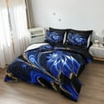 thumbnail image 2 of Black Marble Comforter Set Blue Bed in A Bag Black and Gold Swirl Psychedelic Bedding Set Boho Tie Dye Bed Set with Comforter and Sheet Set, 2 of 8