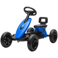 thumbnail image 1 of Qaba Pedal Go Kart - Blue Outdoor Ride-On Toy with EVA Wheels & Metal Frame - 33.7" x 19.3" - Perfect for Garden Play & Skill Development, 1 of 7