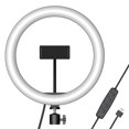 thumbnail image 1 of Labymos 10 Inch LED Ring Light Kit 3000K-6000K 10 Levels Dimmable 3 Color Temperatures USB Powered with Ball Head Phone Holder for Makeup Live Streaming Selfie Photography Vlogging Video Recording, 1 of 7