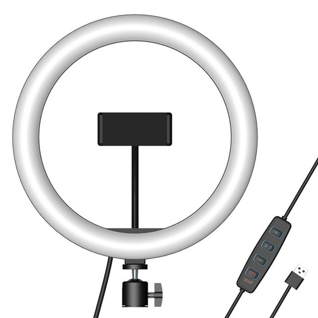 Labymos 10 Inch LED Ring Light Kit 3000K-6000K 10 Levels Dimmable 3 Color Temperatures USB Powered with Ball Head Phone Holder for Makeup Live Streaming Selfie Photography Vlogging Video Recording