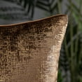 thumbnail image 4 of Phantoscope Bronzing Gold Foil Printed Cut Pile Velvet with Gilding Metallic Shiny Decorative Throw Pillow Covers, 18" x 18", Dark Brown, 2 Pack, 4 of 5