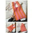 thumbnail image 2 of Stripe Pattern Lady Shoulder Bag Hand Bag Women Totes Totes Large Capacity Fall Backpack Totes Pink Orange, 2 of 8