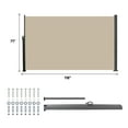 thumbnail image 3 of 118" x 71" Retractable Patio Privacy Screen with UV Blocking & Wind Protection - Durable Polyester Shade Awning for Balcony, Garden, Beige, 3 of 7