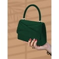 thumbnail image 4 of Women's Satin Evening Bag Top Handle Clutch Purse, Pleated Formal Handbag for Wedding Guest Party Prom Dinner, 4 of 7