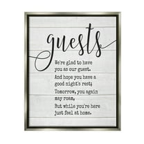 Stupell Industries Guests Feel At Home Luster Gray Framed Floating Canvas Wall Art, 16x20, by Lettered and Lined