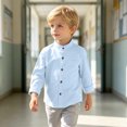 thumbnail image 2 of Boys Long Sleeve Shirts Classic Collared Button Down Fashion Uniform Shirts School Clothes Size 1-2 Years, 2 of 8