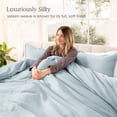 thumbnail image 3 of Bare Home Organic Cotton Duvet Cover Set - 400 Thread Count - Sateen Weave - King, Winter Blue, 3-Pieces, 3 of 10