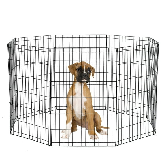 YRLLENSDAN 48/42/36/30/24 inch Dog Pen for Outside, 8 Panel Exercise Fences Pet Playpen with Door Puppy Crate Fence Pet Gate Play Yard Large Dog Kennel for Backyard for Small Medium Dogs