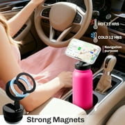 Hatisan 24 oz Insulated Water Bottle, Magnetic Stainless Steel Water Bottle, with Mobile Phone Holder Tripod, Hot for 12H, Cold for 24H(Rose Red)