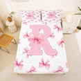 thumbnail image 5 of Erosebridal Girls Letter R Bow Bed Sheets,Cute Bows Kawaii Bowtie King Sheets For Girls Teens 4pcs, 5 of 6