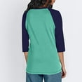 thumbnail image 5 of RongHuan 3/4 Sleeve Tops for Women Plus Size Crew Neck Baseball Shirts Casual Color Block Tshirts Loose Fit Comfy Tees, 5 of 5